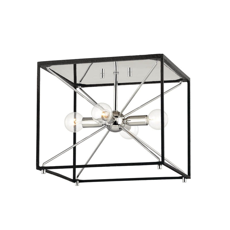 Lighting - Chandelier Glendale 4 Light Chandelier // Polished Nickel & Black 