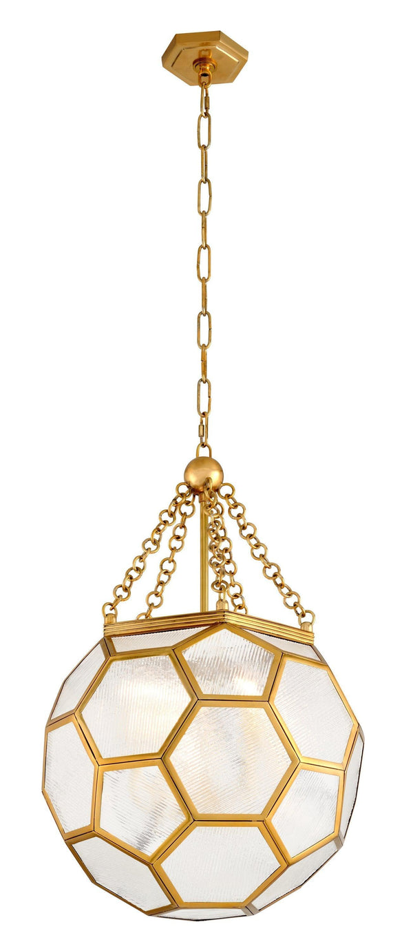 Lighting - Chandelier Hexsation 4 Light Pendant // Vintage Brass 