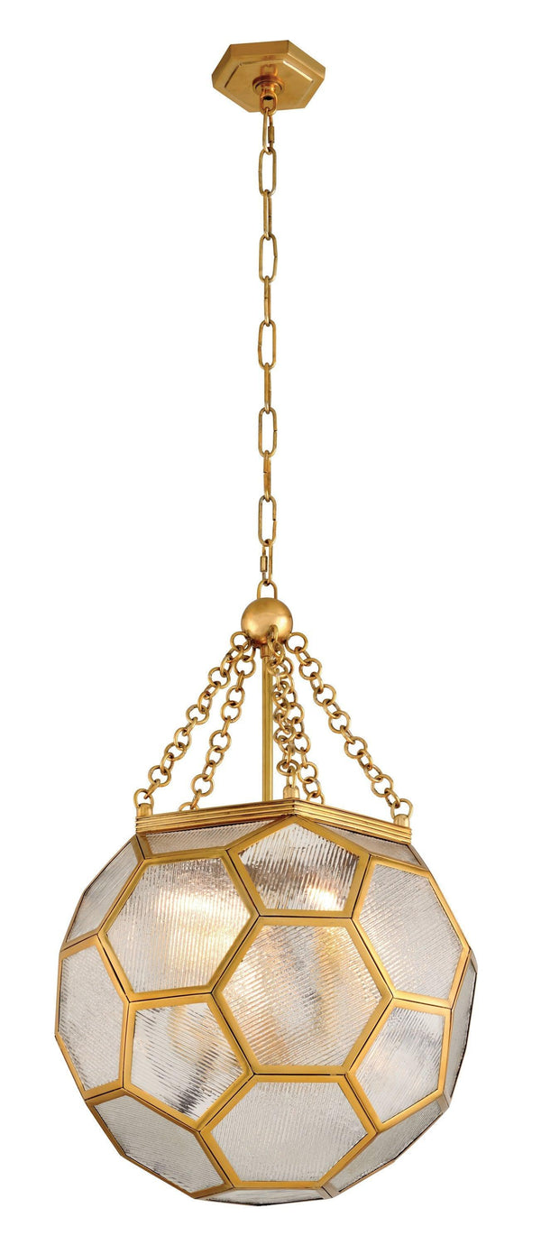 Lighting - Chandelier Hexsation 4 Light Pendant // Vintage Brass 