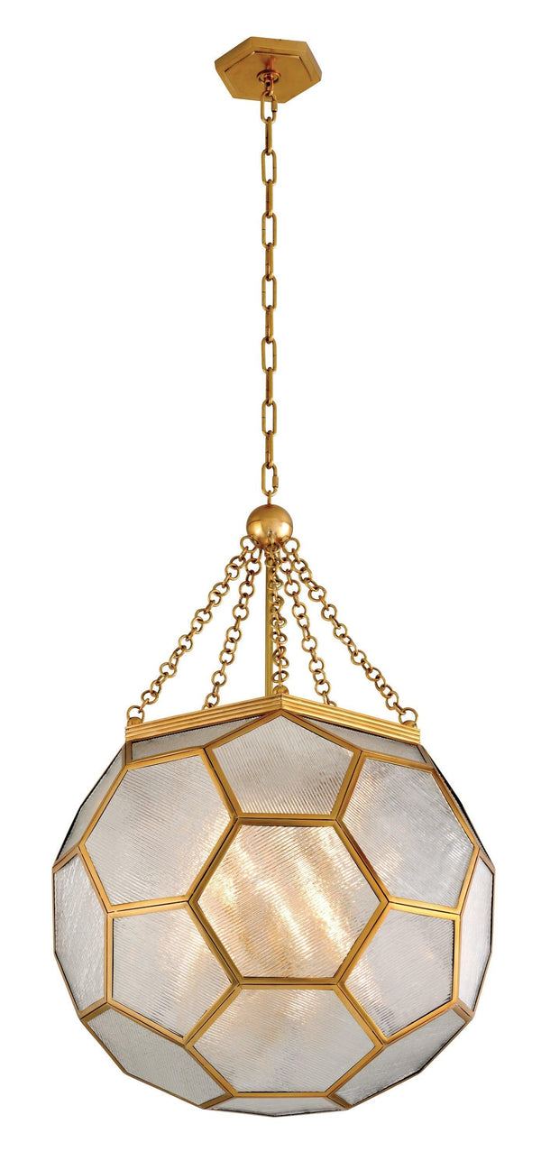 Lighting - Chandelier Hexsation 8 Light Pendant // Vintage Brass // Small 