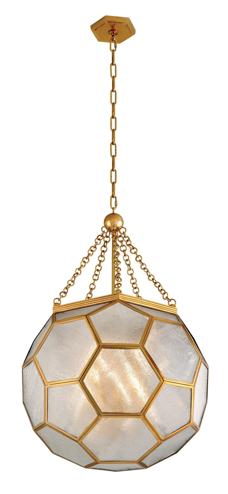 Lighting - Chandelier Hexsation 8 Light Pendant // Vintage Brass // Small 