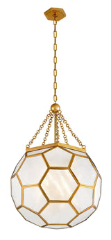 Lighting - Chandelier Hexsation 8 Light Pendant // Vintage Brass // Small 