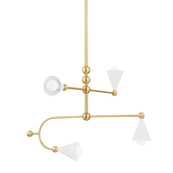 Lighting - Chandelier Hikari 4 Light Chandelier // Aged Brass & Soft White 