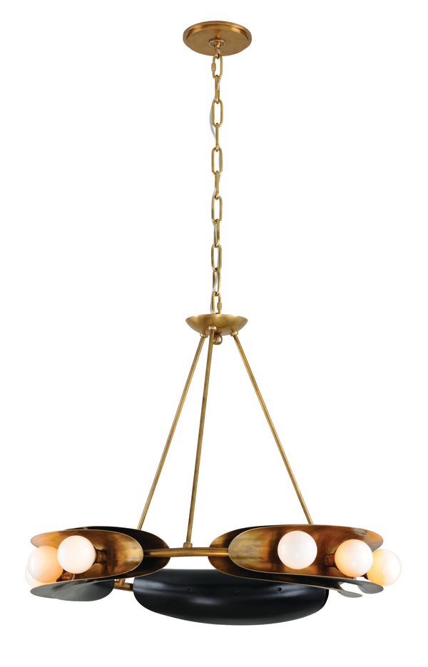 Lighting - Chandelier Hopper 9 Light Chandelier // Vintage Brass Bronze Accents 