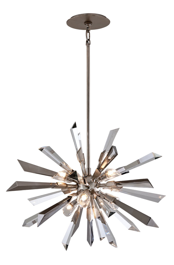 Lighting - Chandelier Inertia 6 Light Pendant // Silver Leaf // Small 