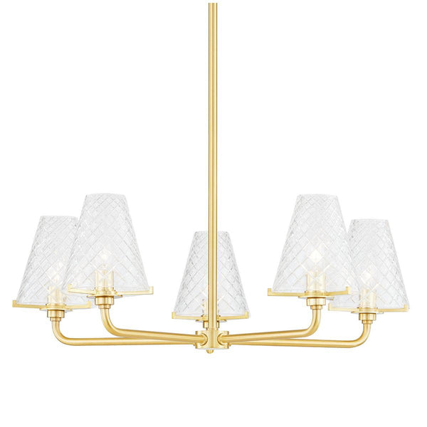 Lighting - Chandelier Irene 5 Light Chandelier // Aged Brass 