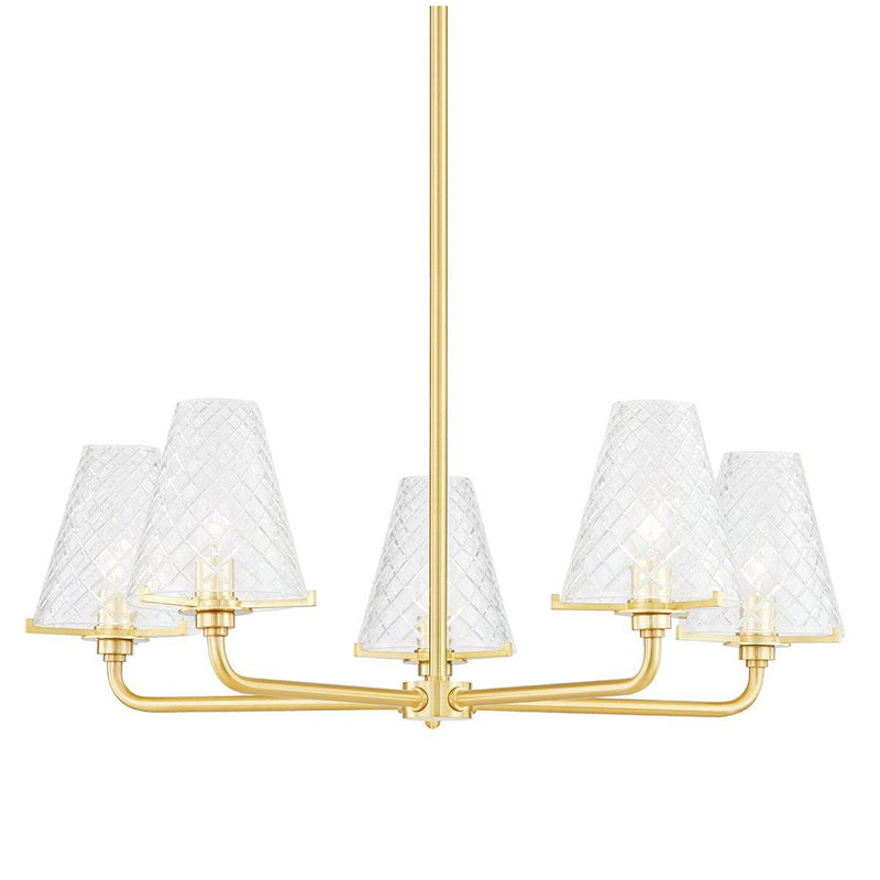 Lighting - Chandelier Irene 5 Light Chandelier // Aged Brass 