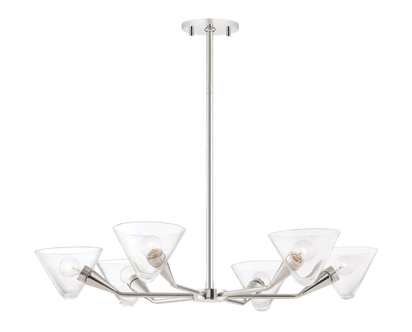 Lighting - Chandelier Isabella 6 Light Chandelier // Polished Nickel 