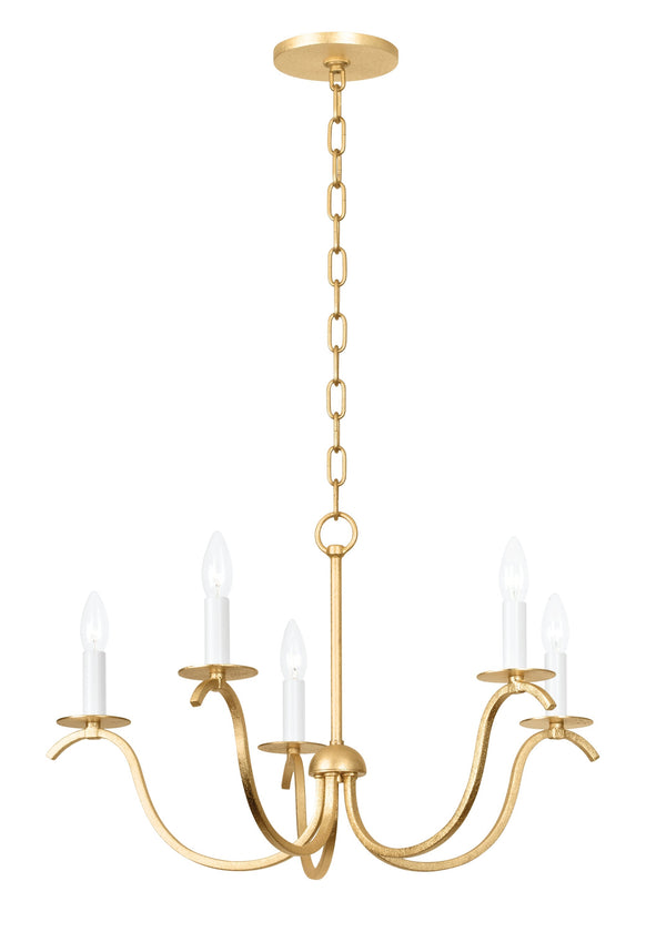 Lighting - Chandelier Jaclin 5 Light Chandelier // Gold Leaf 