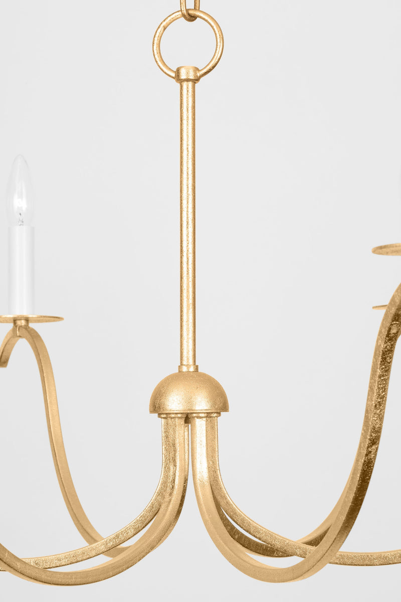 Lighting - Chandelier Jaclin 6 Light Chandelier // Gold Leaf 