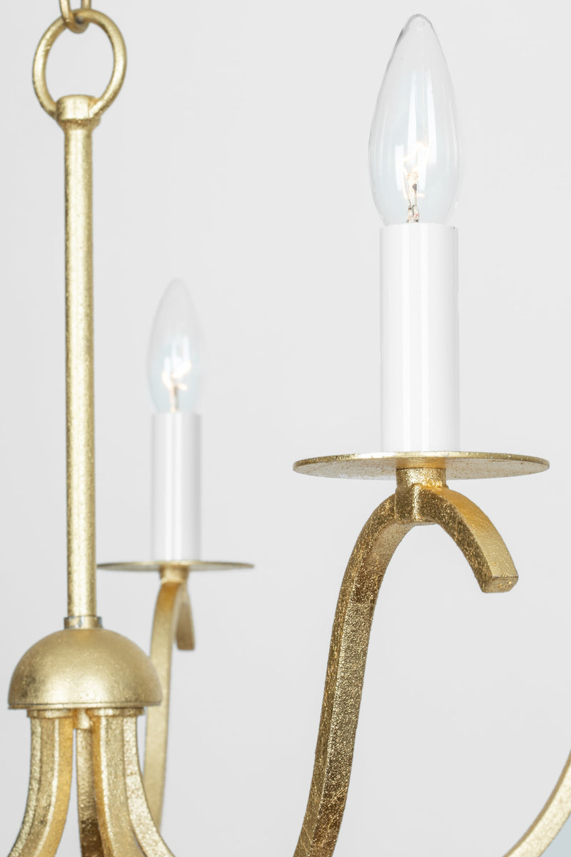 Lighting - Chandelier Jaclin 6 Light Chandelier // Gold Leaf 