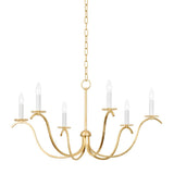 Lighting - Chandelier Jaclin 6 Light Chandelier // Gold Leaf 