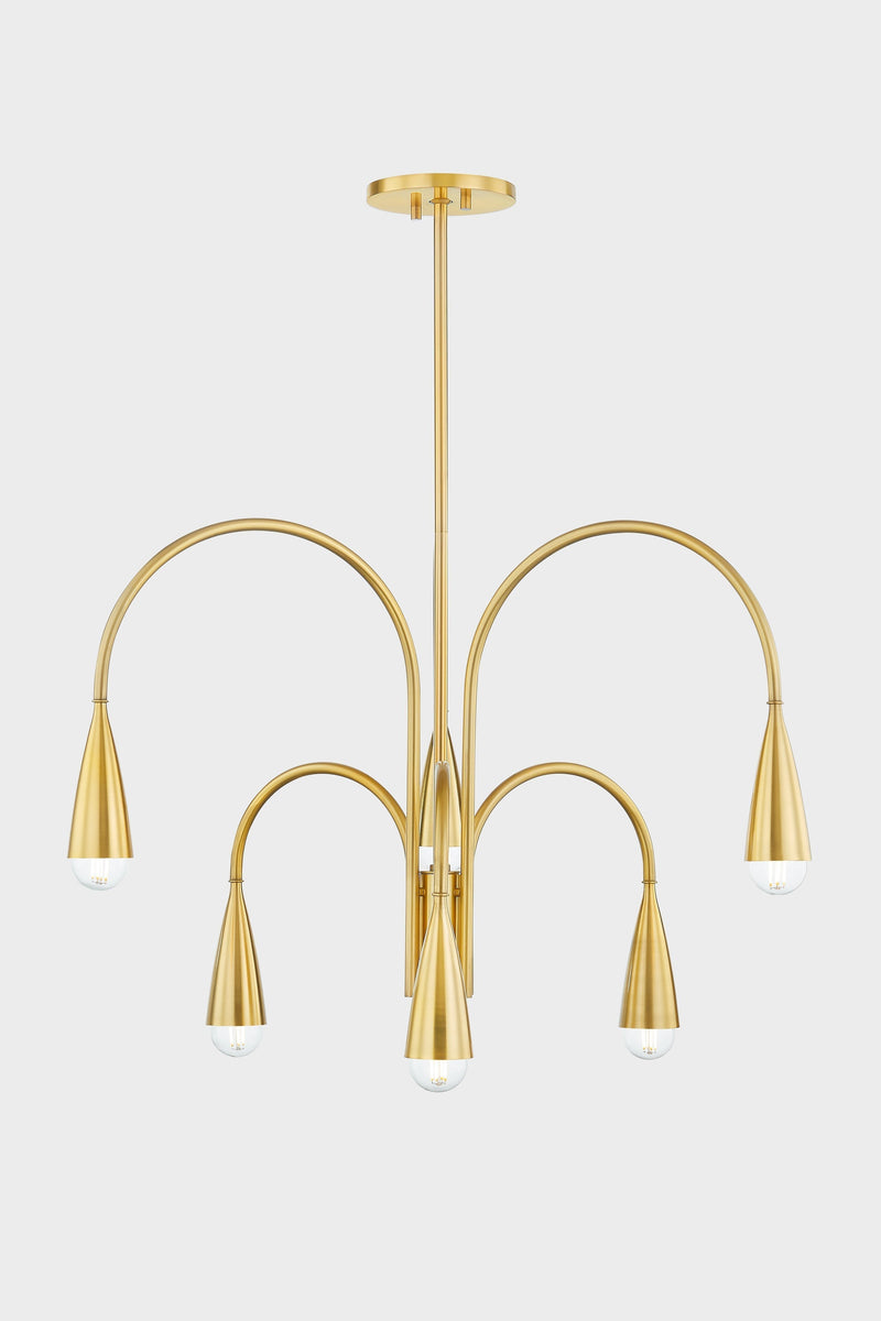 Lighting - Chandelier Jenica 6 Light Chandelier // Aged Brass 