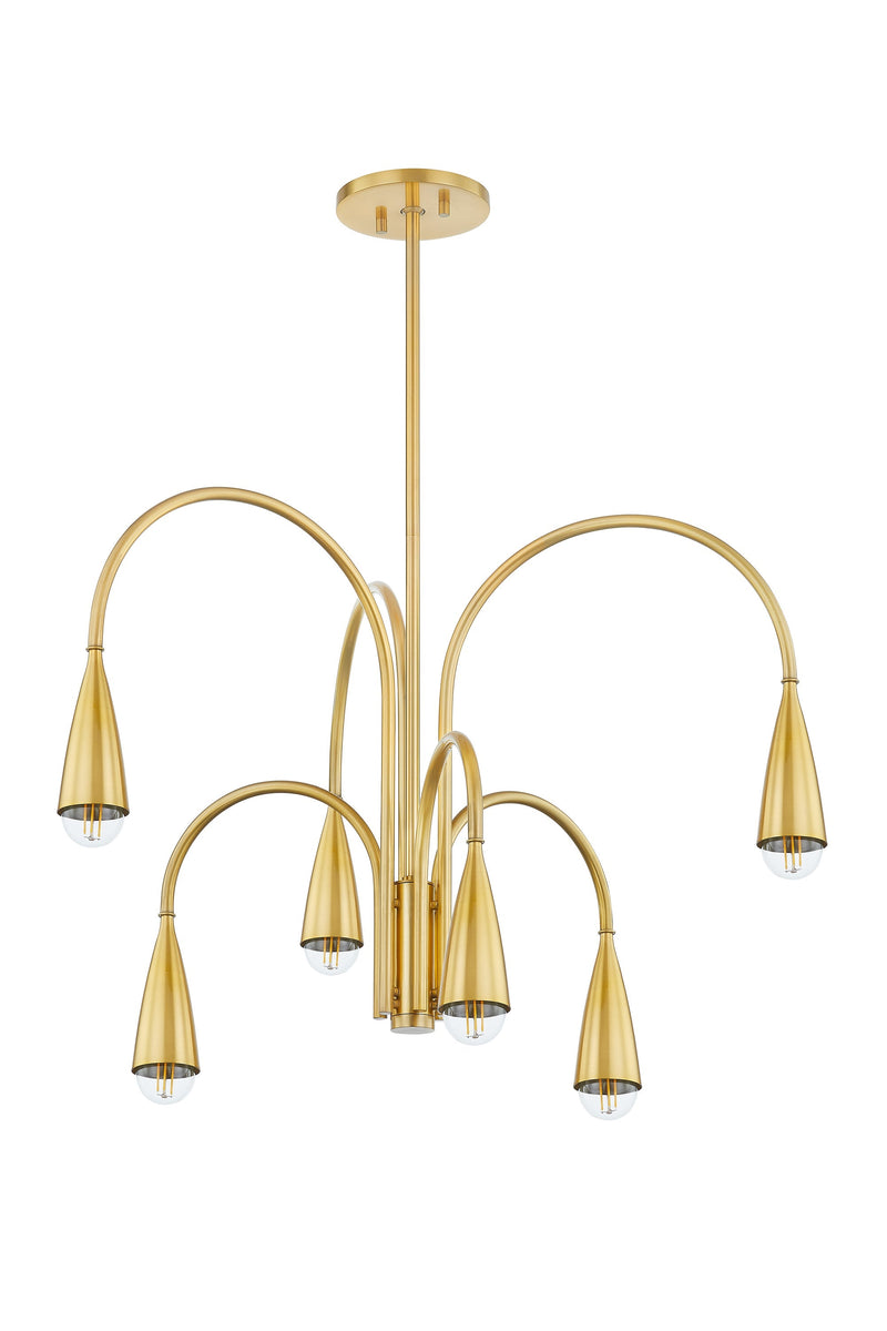 Lighting - Chandelier Jenica 6 Light Chandelier // Aged Brass 