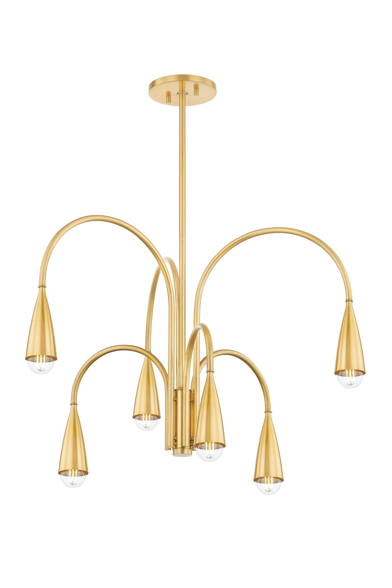 Lighting - Chandelier Jenica 6 Light Chandelier // Aged Brass 