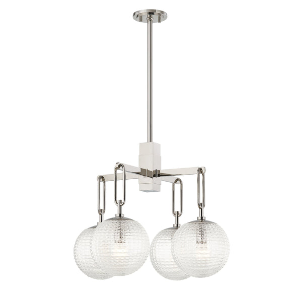 Lighting - Chandelier Jewett 4 Light Chandelier // Polished Nickel 