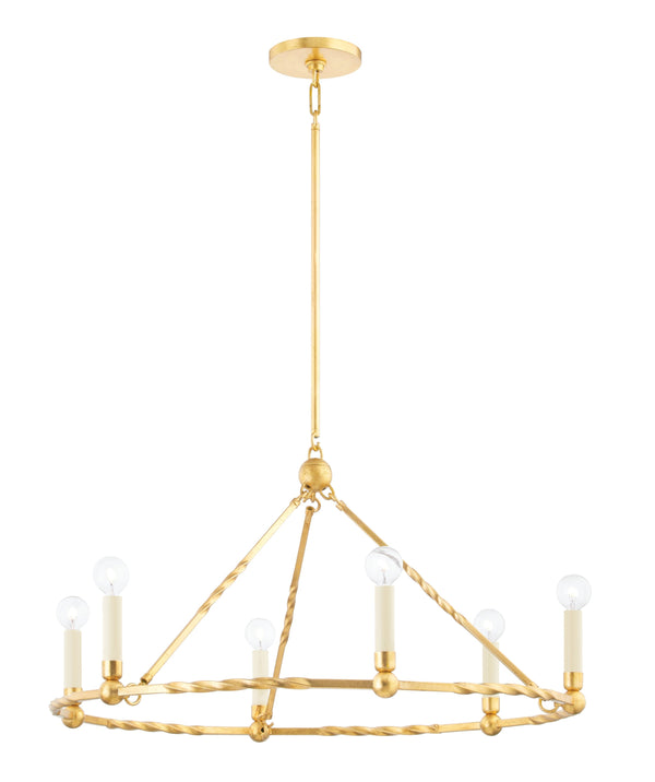 Lighting - Chandelier Josephine 6 Light Chandelier // Vintage Gold Leaf 