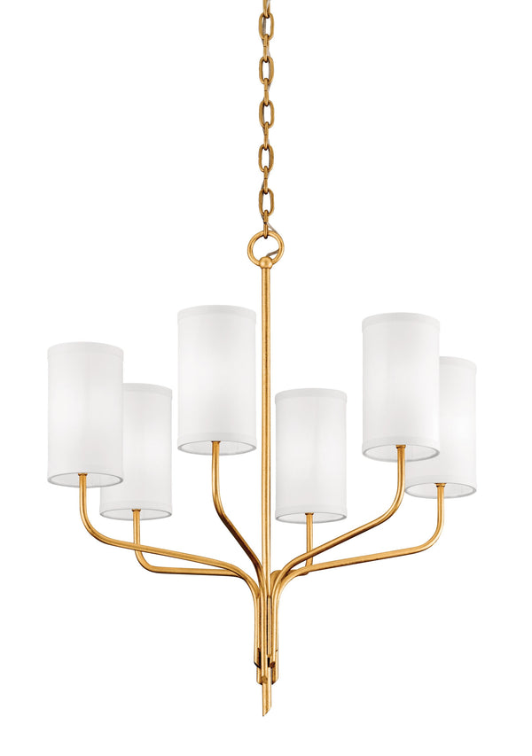 Lighting - Chandelier Juniper 6 Light Chandelier // Textured Gold Leaf 