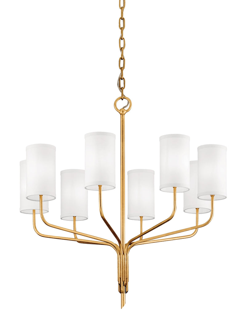 Lighting - Chandelier Juniper 8 Light Chandelier // Textured Gold Leaf 