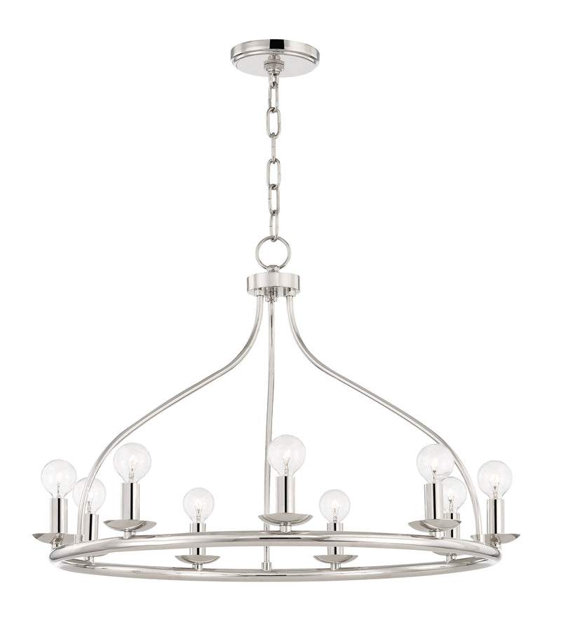 Lighting - Chandelier Kendra 9 Light Chandelier // Polished Nickel 