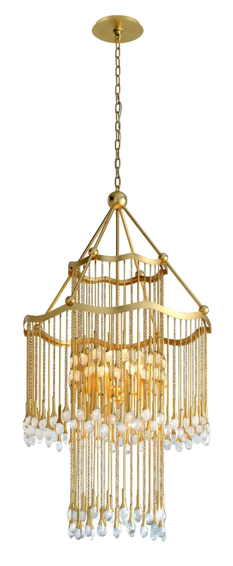 Lighting - Chandelier Kiara 12 Light Chandelier // Gold Leaf 