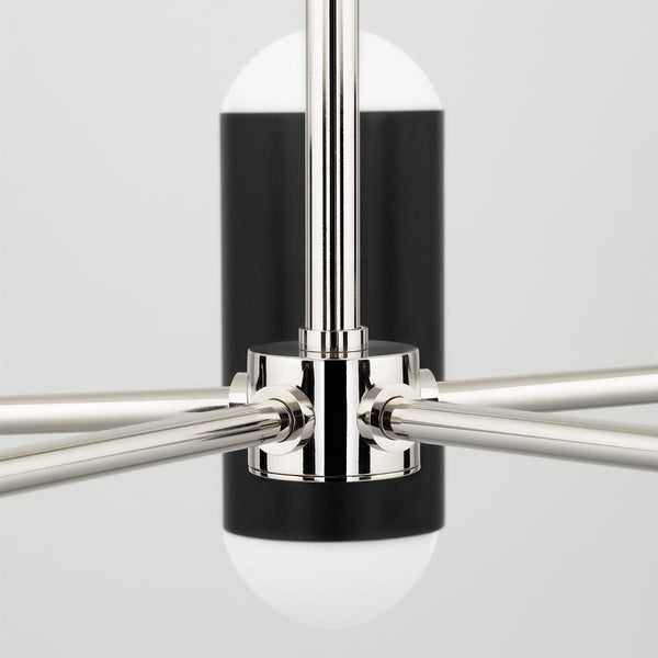 Lighting - Chandelier Kira 10 Light Chandelier // Polished Nickel & Soft Black 