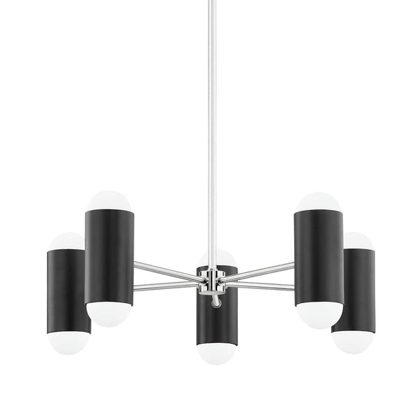 Lighting - Chandelier Kira 10 Light Chandelier // Polished Nickel & Soft Black 