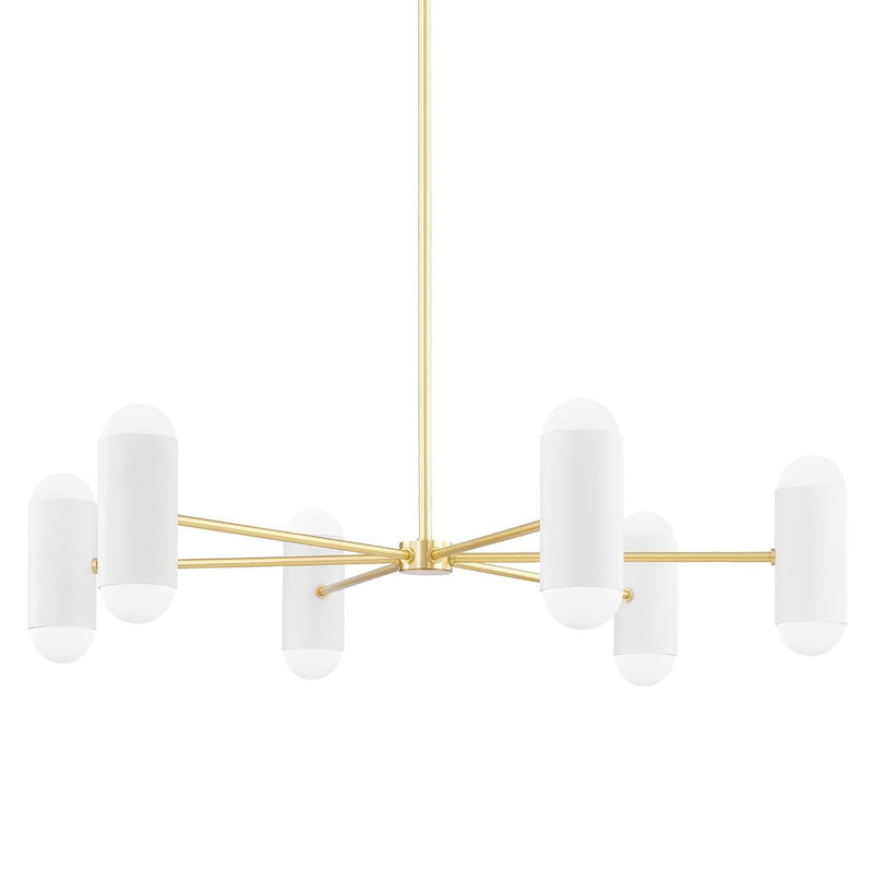 Lighting - Chandelier Kira 12 Light Chandelier // Aged Brass & Soft White Combo 