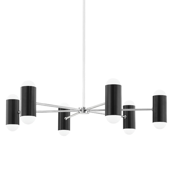 Lighting - Chandelier Kira 12 Light Chandelier // Polished Nickel & Soft Black 