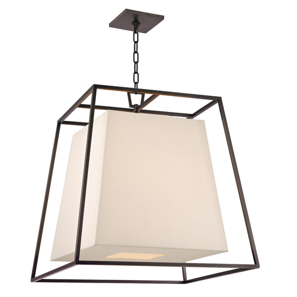 Lighting - Chandelier Kyle 6 Light Chandelier with White Shade // Old Bronze 