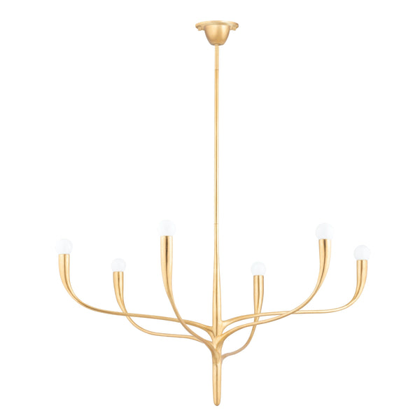 Lighting - Chandelier Labra 6 Light Chandelier // Vintage Gold Leaf 