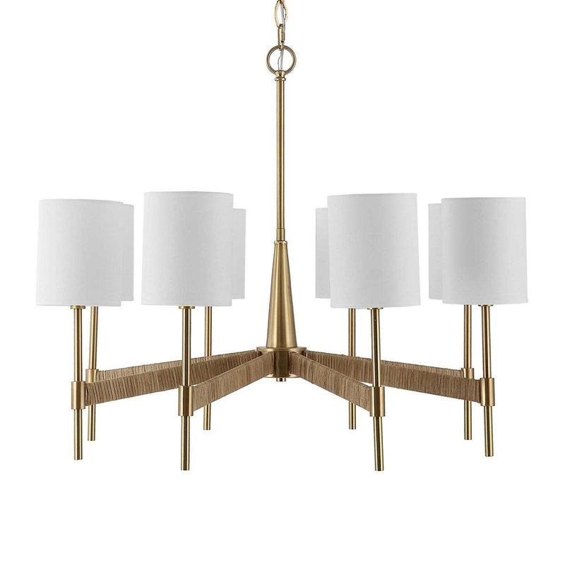  Lautoka Coastal 8 Light Chandelier // Warm Brass 