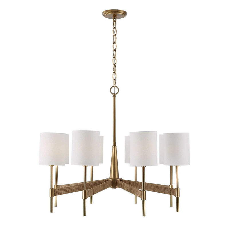  Lautoka Coastal 8 Light Chandelier // Warm Brass 