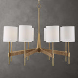  Lautoka Coastal 8 Light Chandelier // Warm Brass 