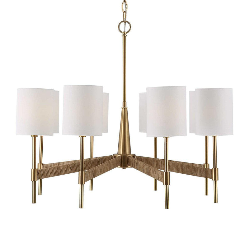  Lautoka Coastal 8 Light Chandelier // Warm Brass 