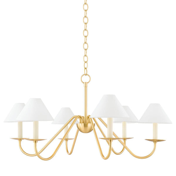 Lighting - Chandelier Lenore 6 Light Chandelier // Aged Brass 