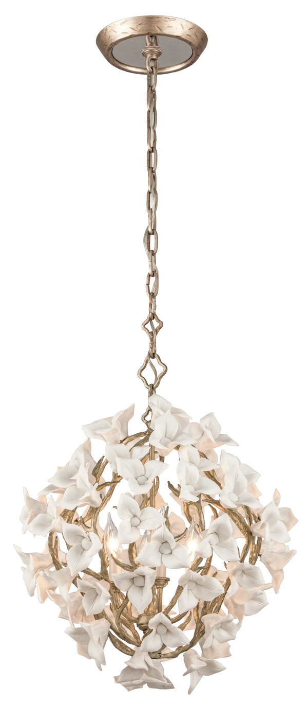 Lighting - Chandelier Lily 4 Light Pendant // Enchanted Silver Leaf // Small 