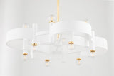 Lighting - Chandelier Maddie 12 Light Chandelier // Gold Leaf & White 