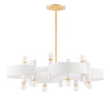 Lighting - Chandelier Maddie 12 Light Chandelier // Gold Leaf & White 