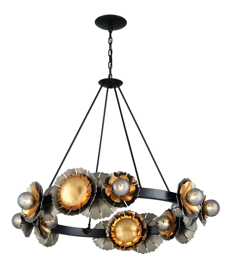 Lighting - Chandelier Magic Garden 16 Light Chandelier // Black Graphite Bronze Leaf 