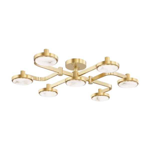 Lighting - Chandelier Meander 6 Light Chandelier // Aged Brass 