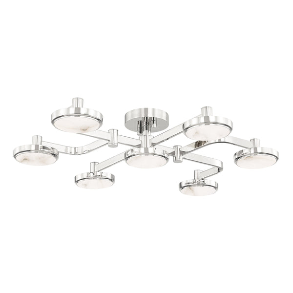 Lighting - Chandelier Meander 6 Light Chandelier // Polished Nickel 