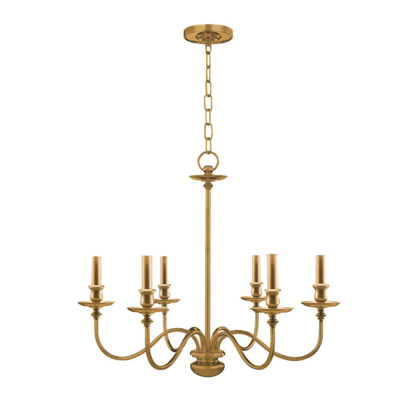 Lighting - Chandelier Menlo Park 6 Light Chandelier // Aged Brass 