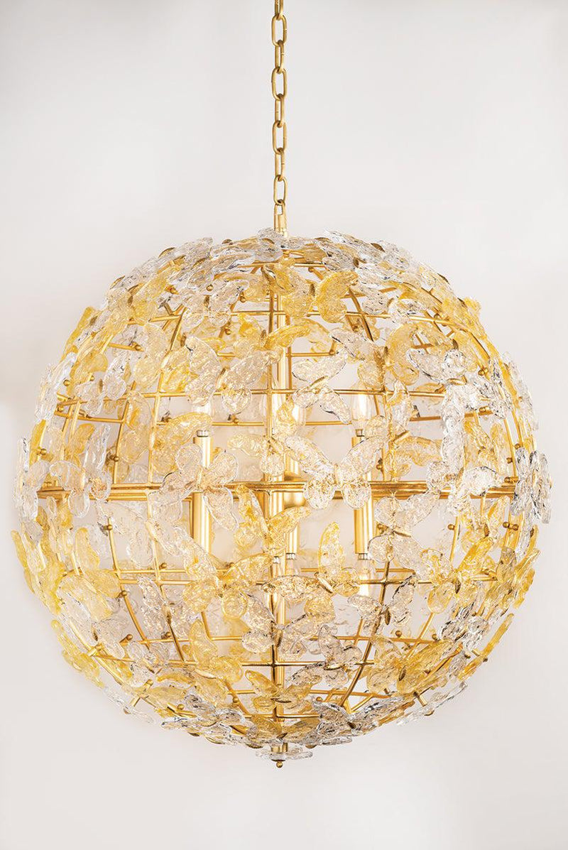 Lighting - Chandelier Milan 12 Light Pendant // Gold Leaf 