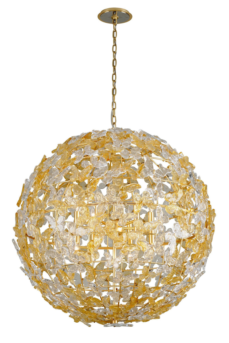 Lighting - Chandelier Milan 12 Light Pendant // Gold Leaf 