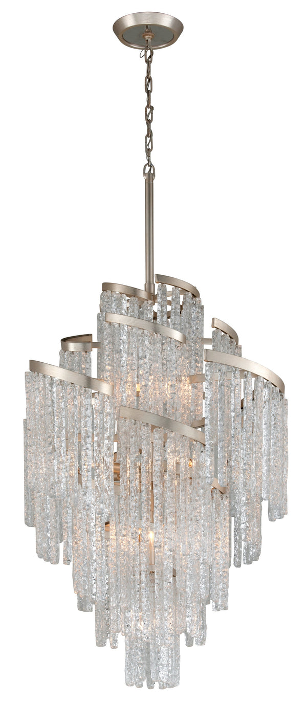 Lighting - Chandelier Mont Blanc 13 Light Chandelier // Modern Silver Leaf 