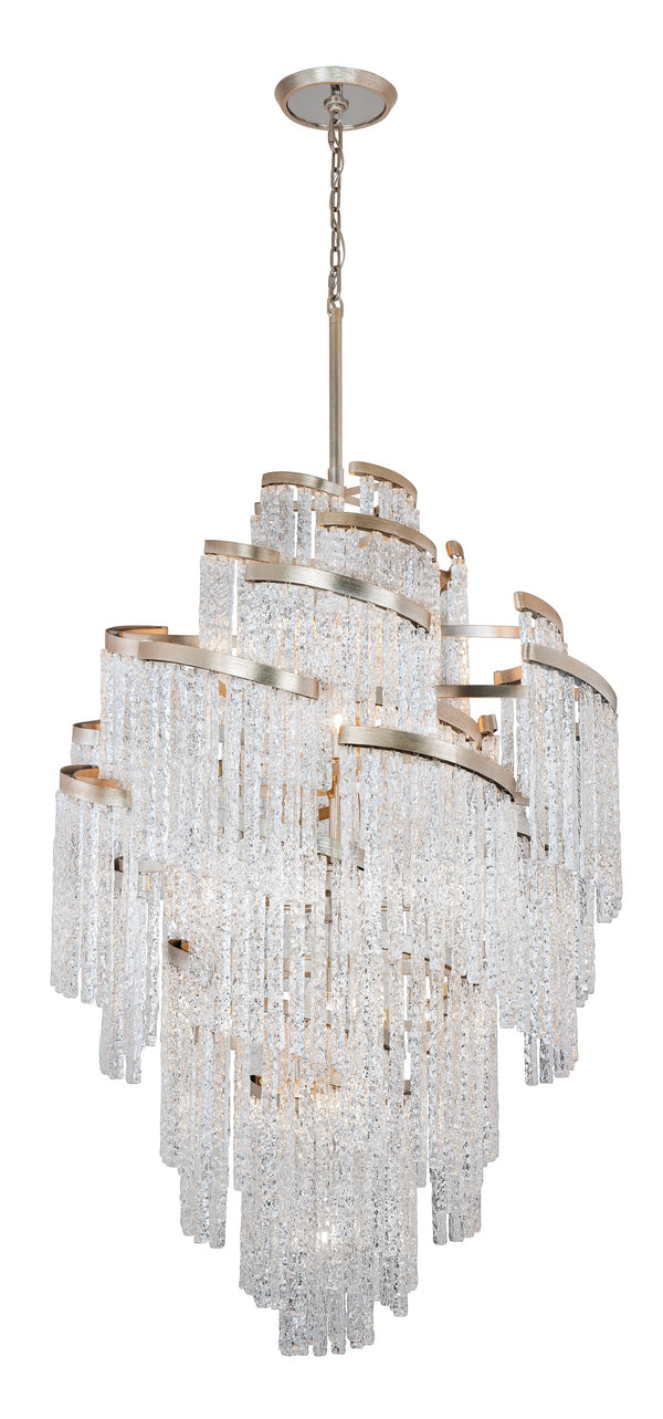 Lighting - Chandelier Mont Blanc 25 Light Chandelier // Modern Silver Leaf 