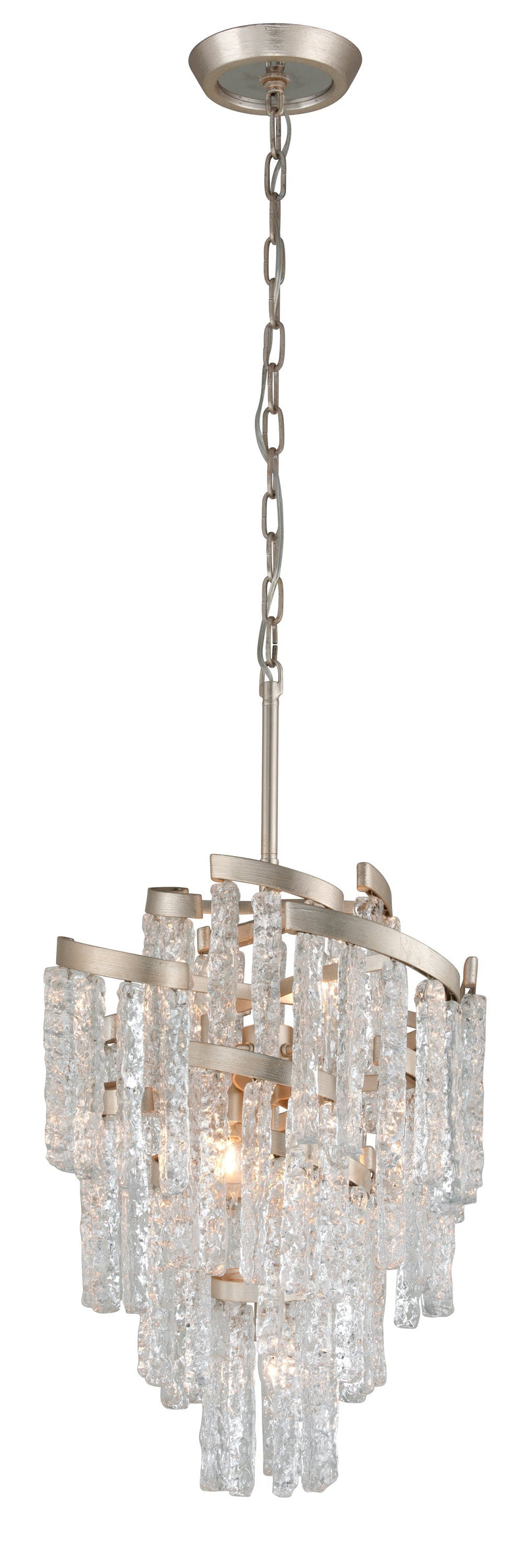 Lighting - Chandelier Mont Blanc 7 Light Chandelier // Modern Silver Leaf 