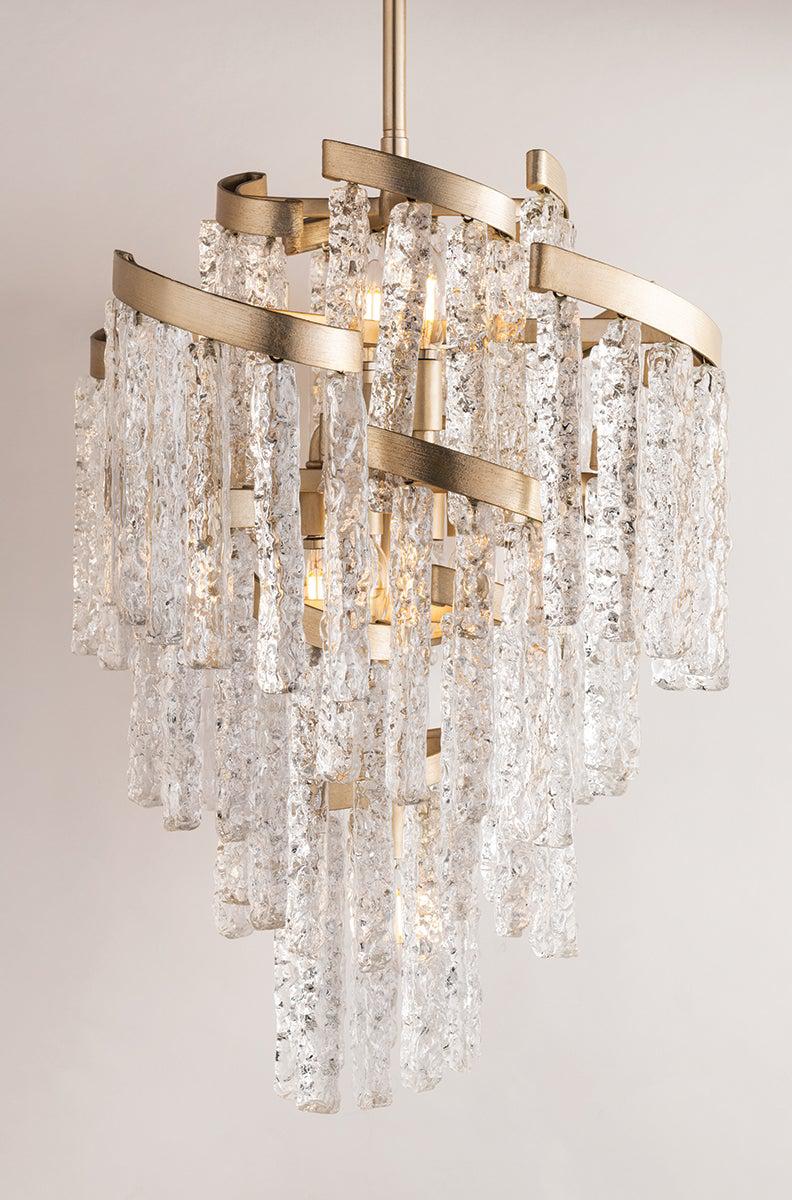 Lighting - Chandelier Mont Blanc 9 Light Chandelier // Modern Silver Leaf 