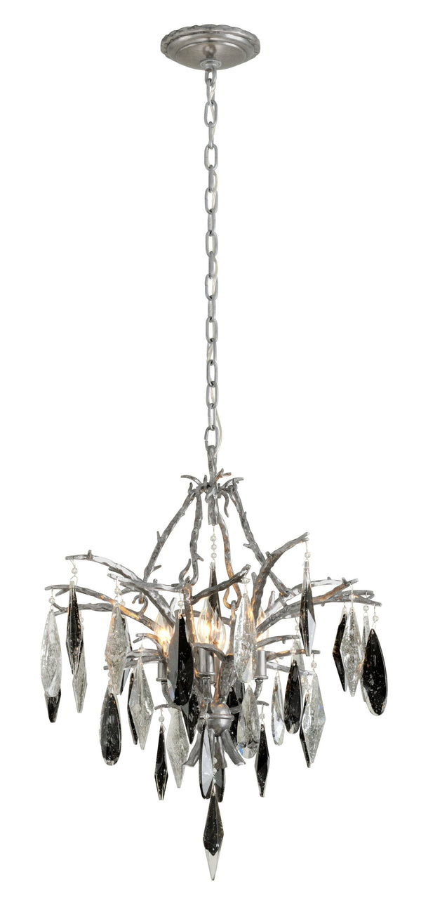 Lighting - Chandelier Nera 4 Light Chandelier // Blackened Silver Leaf 